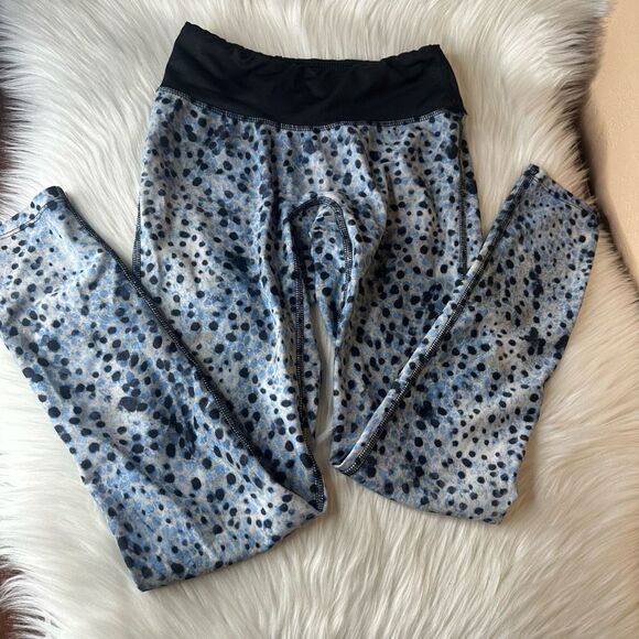 PRISMSPORT Blue & Black Pongo Print Classic Ankle Leggings Size XS - Picture 3 of 9